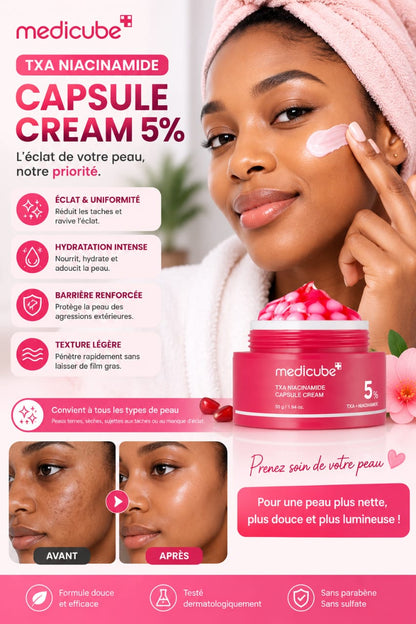Medicube TXA Niacinamide Capsule Cream 5% – Le Secret d'une Peau Éclatante