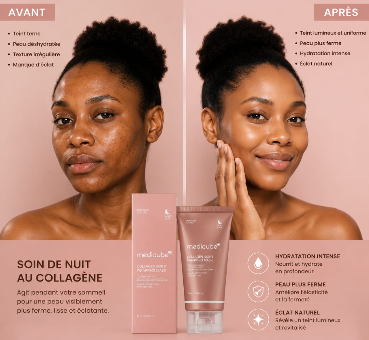 🌙 Medicube Collagen Night Wrapping Mask – Réveillez-vous avec une peau éclatante !