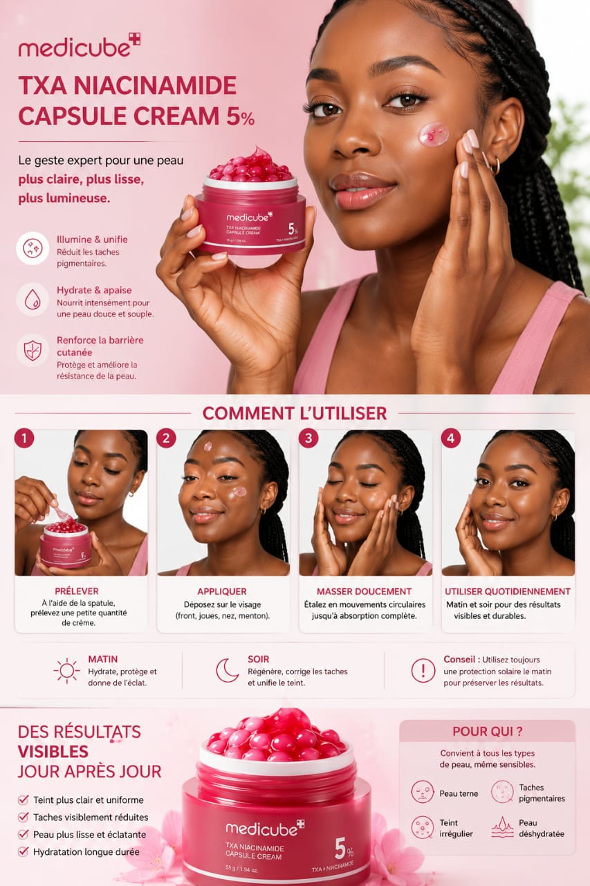 Medicube TXA Niacinamide Capsule Cream 5% – Le Secret d'une Peau Éclatante